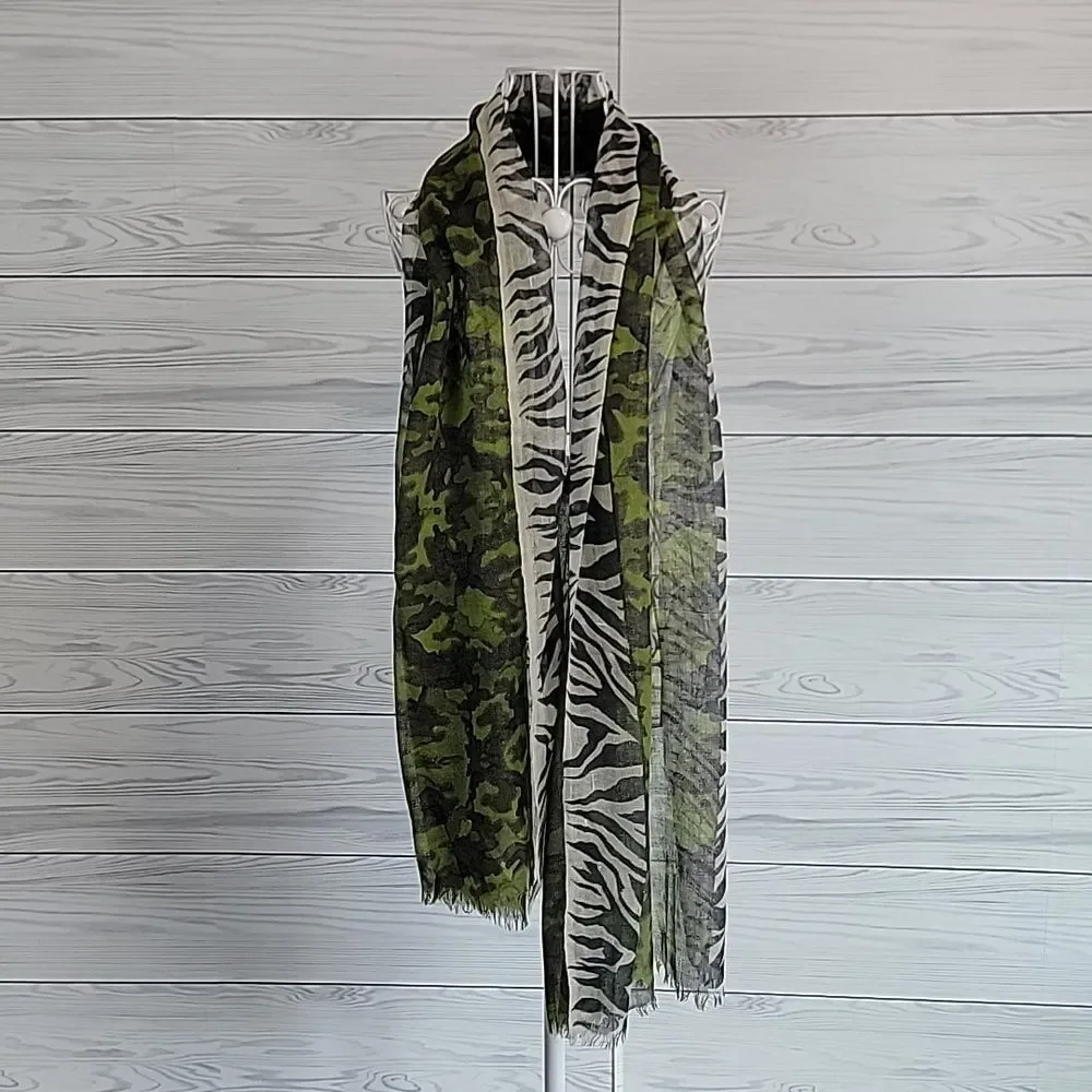 Bindya New York Scarf Green and Black Camouflage Women's 76